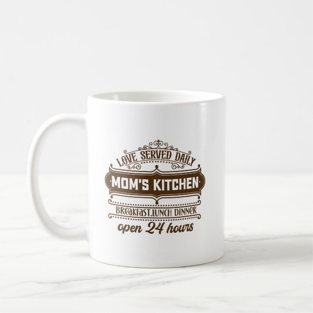 Cute Mom's kitchen word art  Coffee Mug (Left)