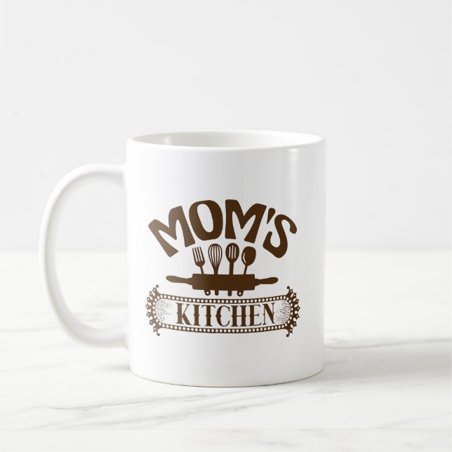 Cute Mom's kitchen word art  Coffee Mug (Left)