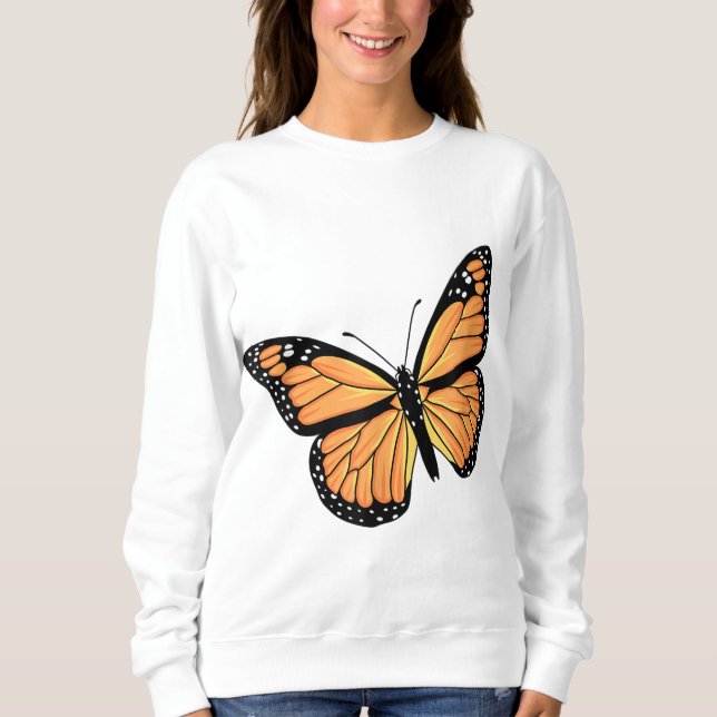 Cute Monarch Butterfly Art Men Women Garden Butter Sweatshirt (Front)