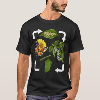 Cute Monarch Butterfly Growth Cycle Evolution Lepi T-Shirt