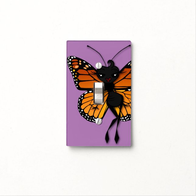 CUTE MONARCH BUTTERFLY LADY LIGHT SWITCH COVER (In Situ)