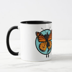 CUTE MONARCH BUTTERFLY LADY RINGER MUG