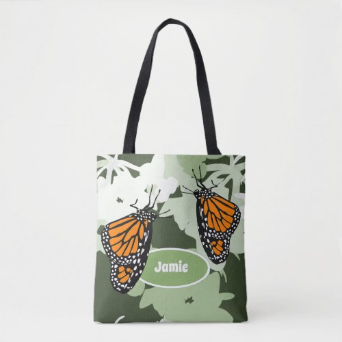 Cute Monarch Butterfly Trio On Swan Plant Tote Bag