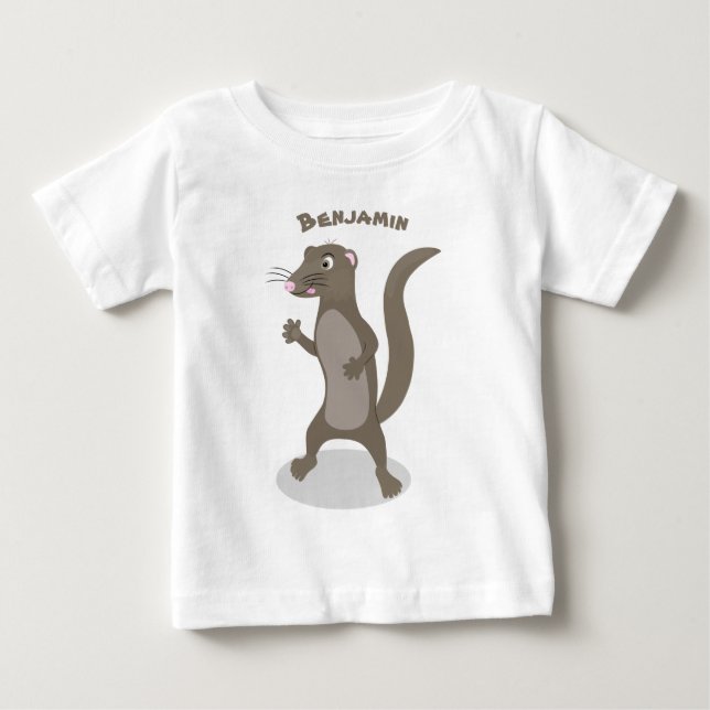 Cute mongoose cartoon illustration baby T-Shirt (Front)