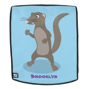 Cute mongoose cartoon illustration backpack