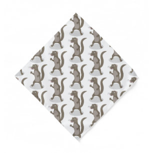 Cute mongoose cartoon illustration bandana