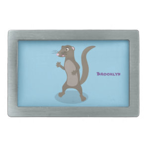 Cute mongoose cartoon illustration belt buckle