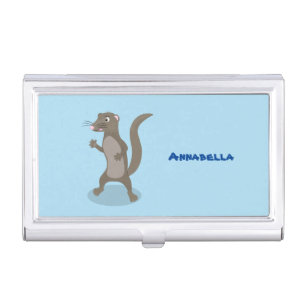 Cute mongoose cartoon illustration business card case