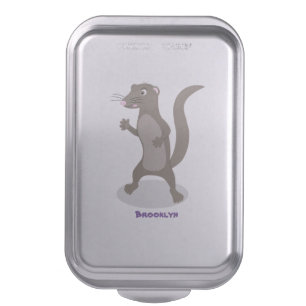 Cute mongoose cartoon illustration cake pan