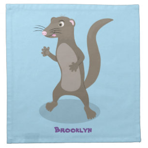 Cute mongoose cartoon illustration cloth napkin