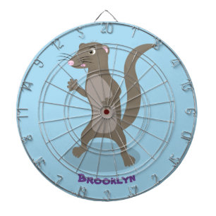 Cute mongoose cartoon illustration dart board