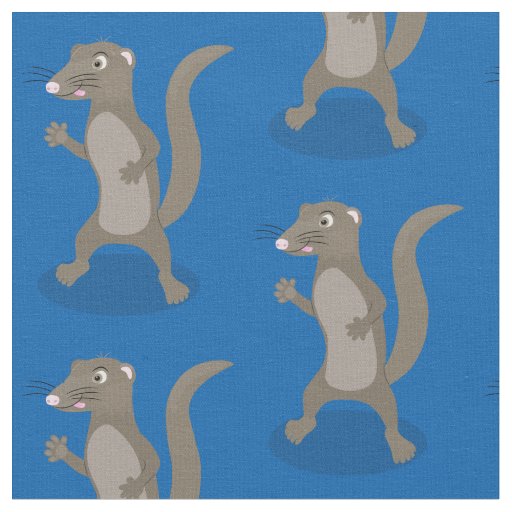 Cute mongoose cartoon illustration fabric