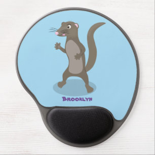 Cute mongoose cartoon illustration gel mouse pad