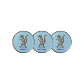 Cute mongoose cartoon illustration golf ball marker