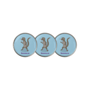 Cute mongoose cartoon illustration golf ball marker