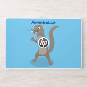 Cute mongoose cartoon illustration HP laptop skin