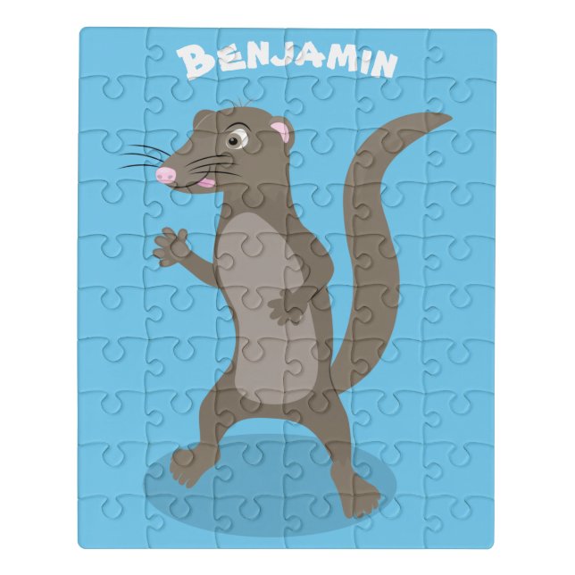Cute mongoose cartoon illustration jigsaw puzzle (Puzzle Vertical)