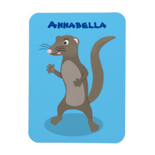 Cute mongoose cartoon illustration magnet