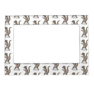 Cute mongoose cartoon illustration magnetic frame