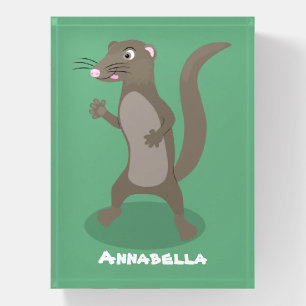 Cute mongoose cartoon illustration paperweight