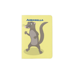 Cute mongoose cartoon illustration passport holder