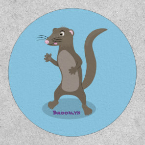 Cute mongoose cartoon illustration patch