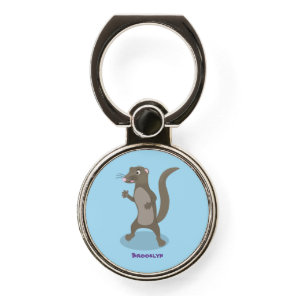 Cute mongoose cartoon illustration phone ring stand