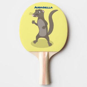 Cute mongoose cartoon illustration ping pong paddle