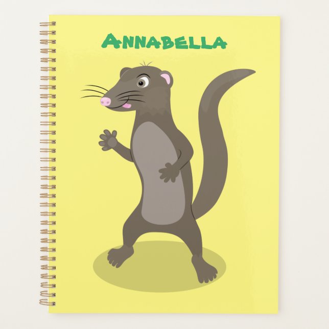 Cute mongoose cartoon illustration planner (Front)