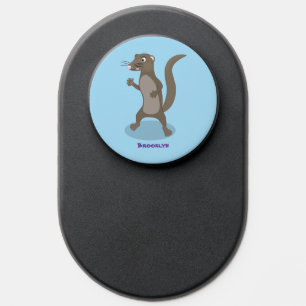 Cute mongoose cartoon illustration PopSocket