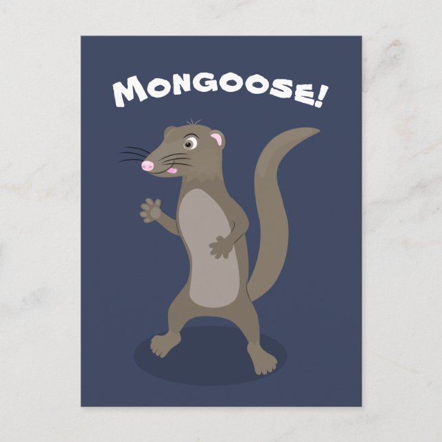 Cute mongoose cartoon illustration postcard (Front)