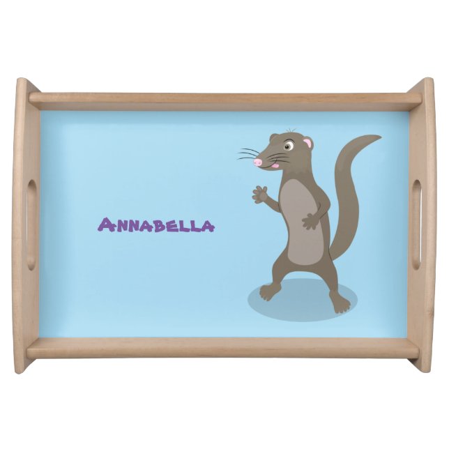 Cute mongoose cartoon illustration serving tray (Front)