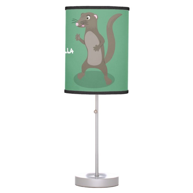 Cute mongoose cartoon illustration table lamp (Front)
