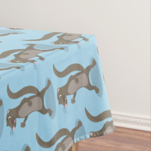 Cute mongoose cartoon illustration tablecloth