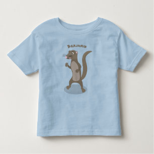 Cute mongoose cartoon illustration toddler t-shirt