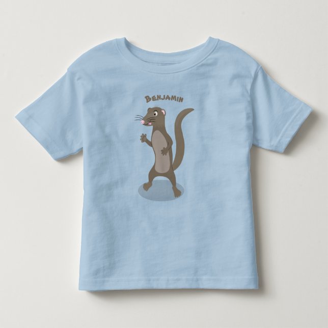 Cute mongoose cartoon illustration toddler t-shirt (Front)