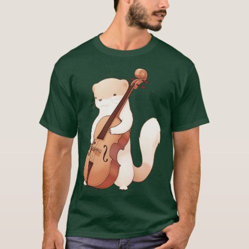 Cute mongoose playing cello 1 T_Shirt
