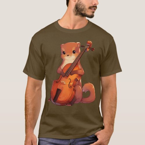 Cute mongoose playing cello T_Shirt