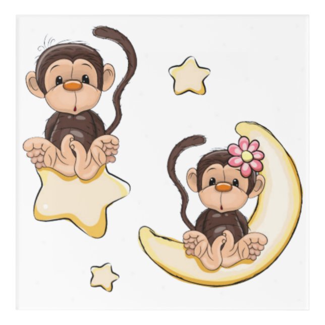 Cute Monkey Acrylic Wall Art (Front)