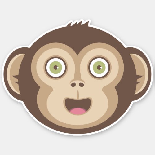 Cute Monkey _ Adorable Chimpanzee Happy Face  Sticker
