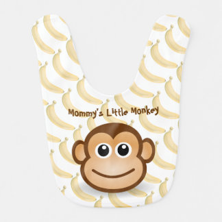 Cute Monkey and Bananas Bib