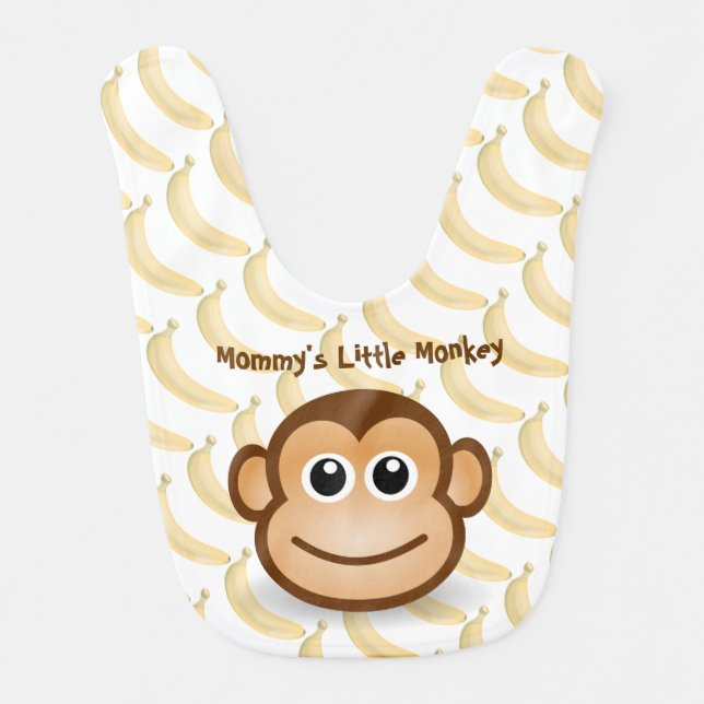 Cute Monkey and Bananas Bib (Front)
