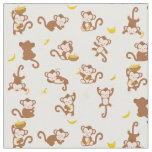 Cute Monkey and Bananas Pattern  Fabric
