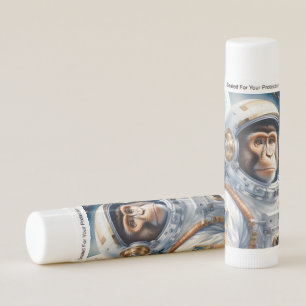 Cute Monkey Astronaut in Outer Space Portrait Lip Balm