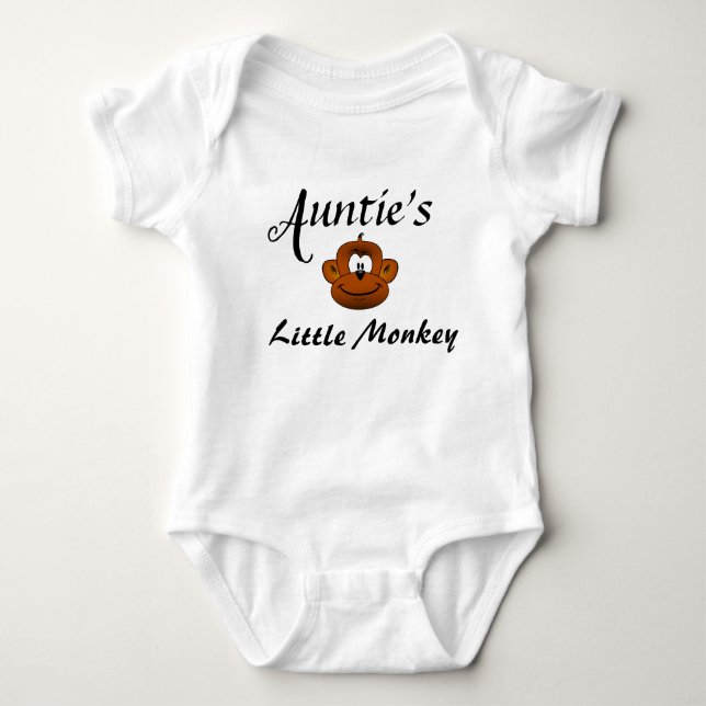 Cute Monkey Auntie Newborn Niece Nephew Baby Bodysuit (Front)