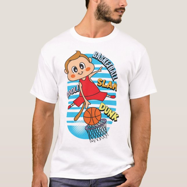 Cute monkey basketball player T-Shirt (Front)