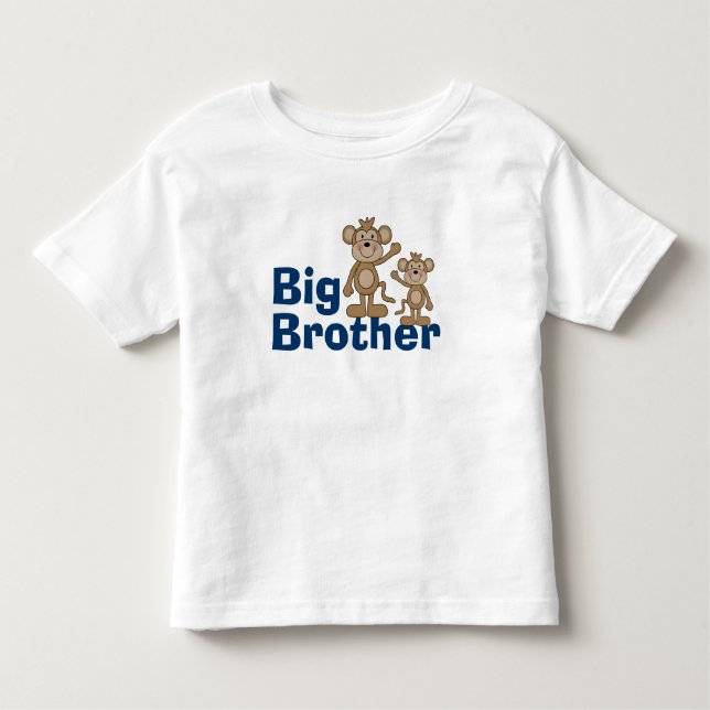 Cute Monkey Big Brother Toddler T-shirt (Front)