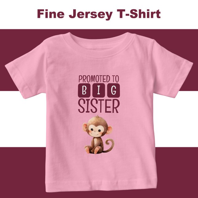 Cute monkey big sister pink baby T-Shirt (Creator Uploaded)