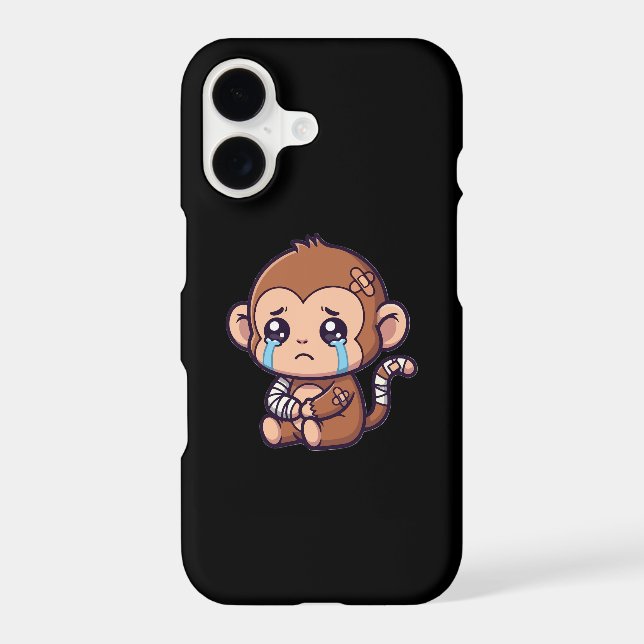 Cute Monkey Black iPhone 17 Case – Stylish Protect (Back)