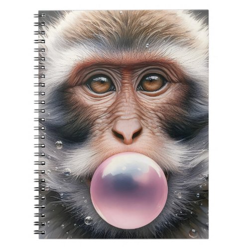 Cute Monkey Blowing Bubbles Bubble Gum  Notebook